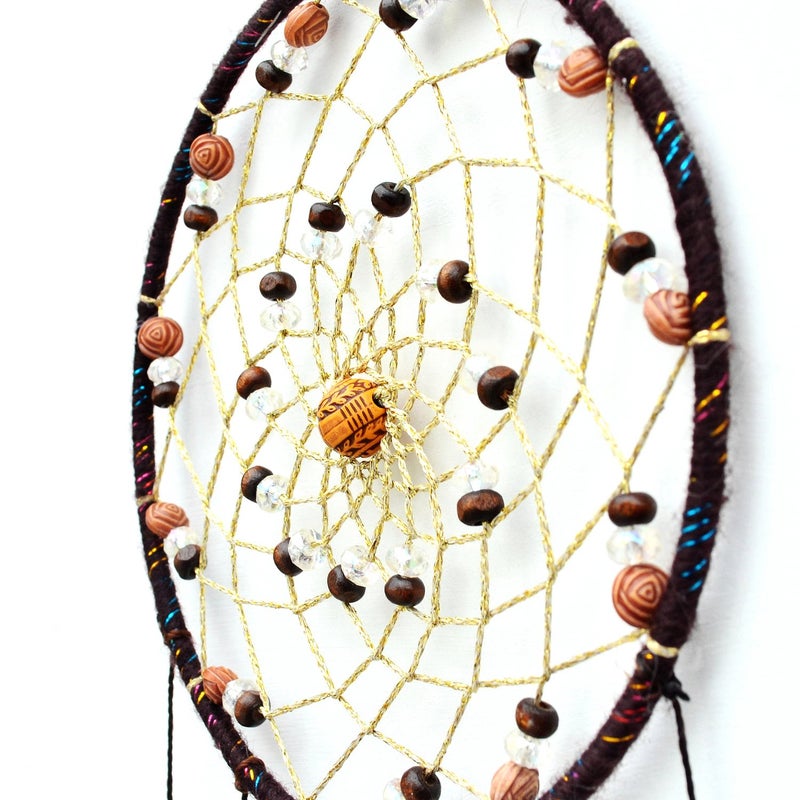 Urdeoms Tree of Life Dream Catchers for Bedroom Adult Brown Boho Dream Catcher Wall Decor for Girls Chakra Crystal Healing Stones Hanging Ornament Room Decoration 18" Length(NO.12) - Image 3